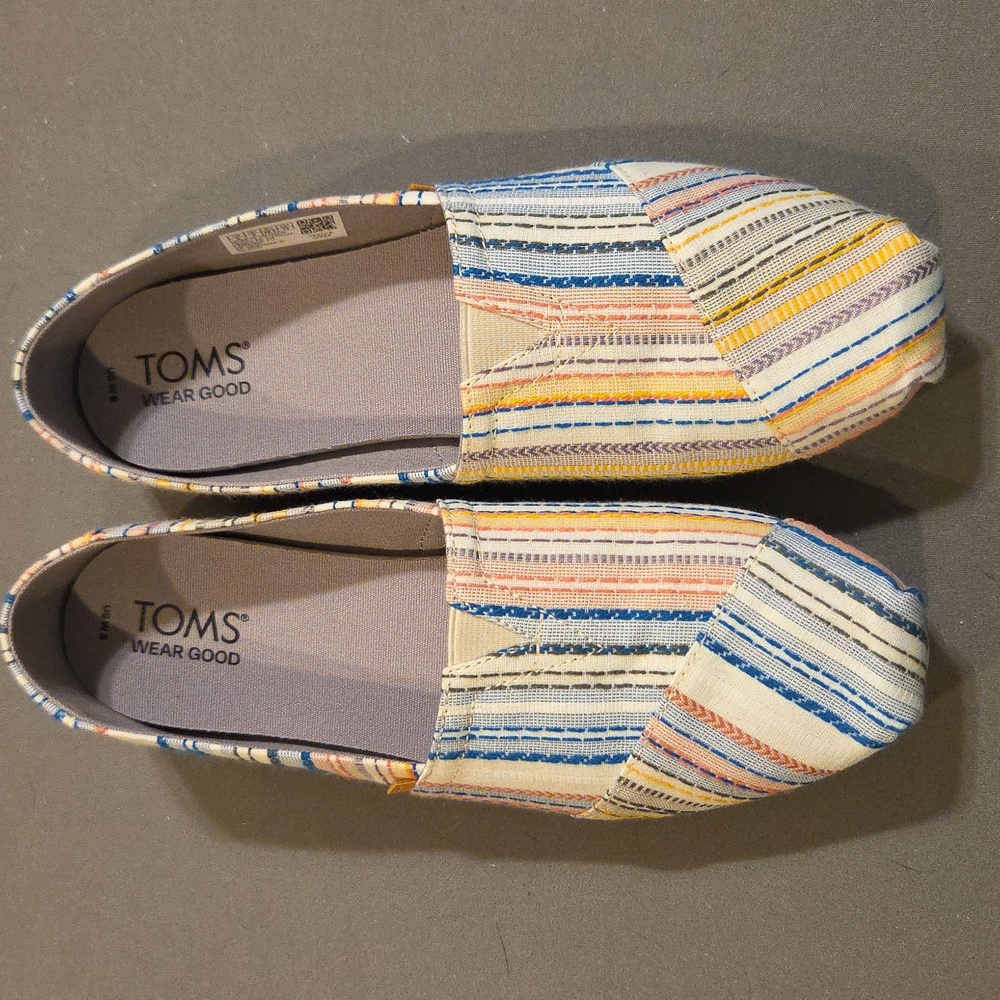 Toms Alpargata Cloudbound Blue Grey Stripes